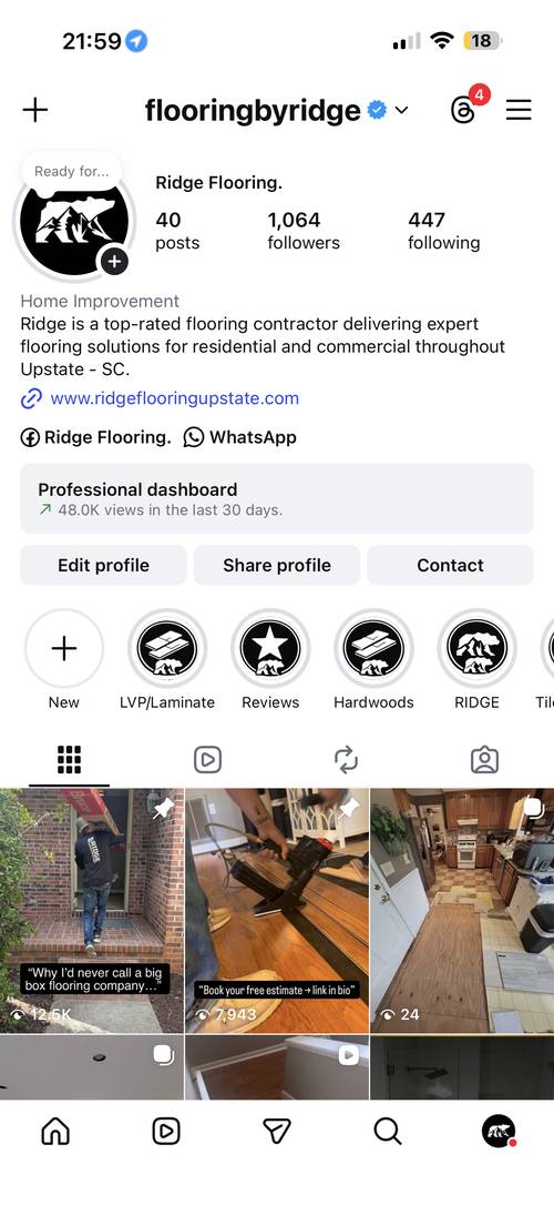 Ridge Flooring Instagram